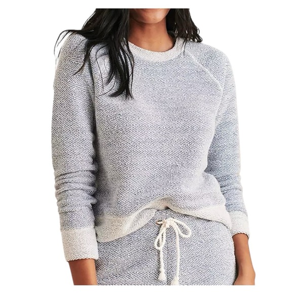 FAHERTY Whitewater Bells French Terry Soft Crewneck Sweatshirt Blue White Women - Picture 11 of 11